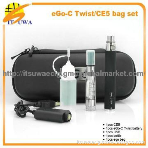 most popular 3.2v--4.2v e-cig ego twist voltage battery ego bag kits